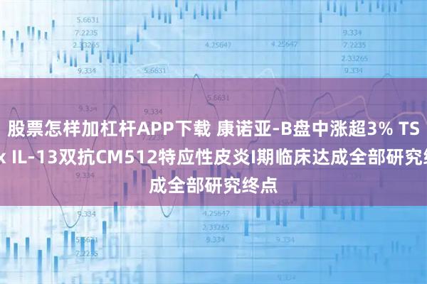 股票怎样加杠杆APP下载 康诺亚-B盘中涨超3% TSLP x IL-13双抗CM512特应性皮炎I期临床达成全部研究终点